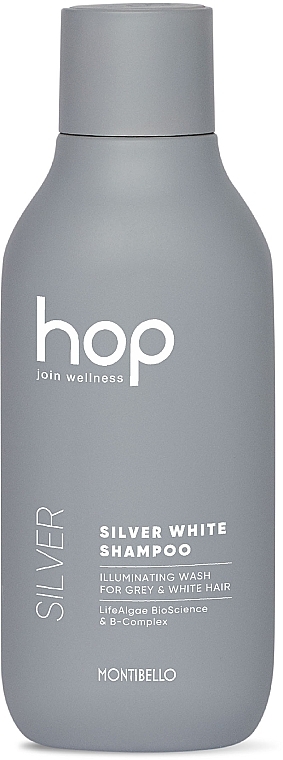 Shampoo for Blonde & Grey Hair - Montibello HOP Silver White Shampoo — photo N1