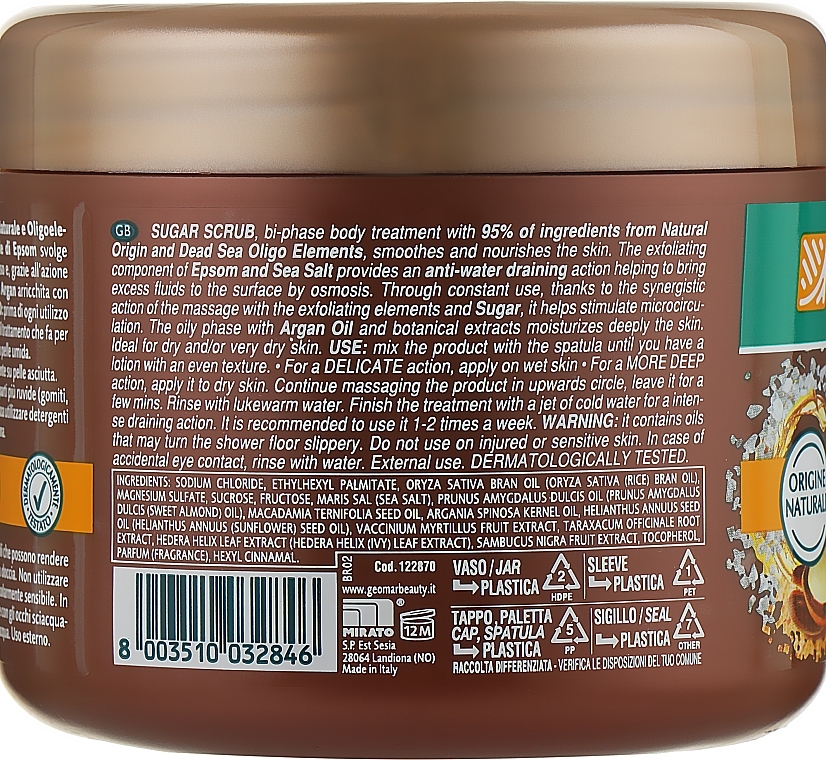 Smoothing Drainage Body Scrub with Sugar & Argan Oil - Geomar Sugar Scrub — photo N2