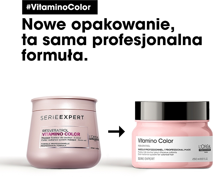 Hair Mask for Color-Treated Hair - L'Oreal Professionnel Serie Expert Vitamino Color Resveratrol Mask — photo N3
