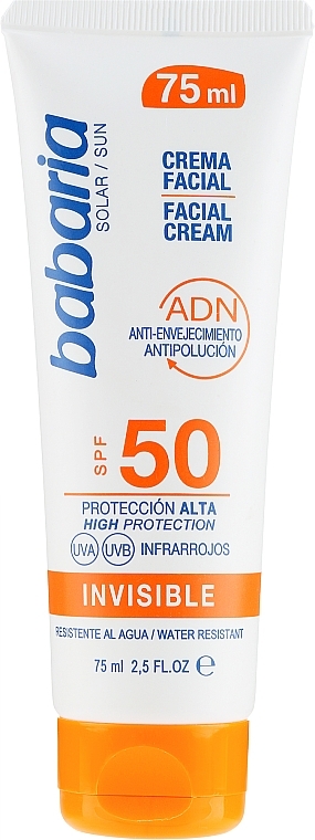 Face Sunscreen - Babaria Invisible Facial Sun Cream Spf 50 — photo N1