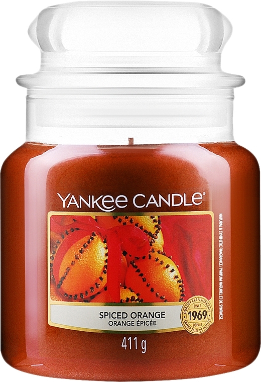 Candle in Glass Jar - Yankee Candle Spiced Orange  — photo N1