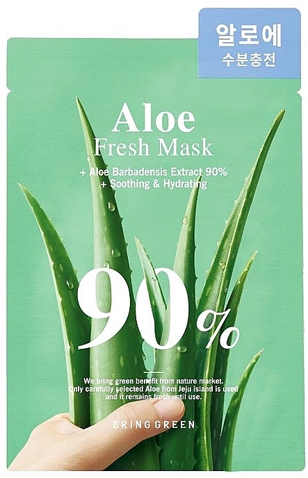 Aloe Vera Sheet Face Mask - Bring Green Aloe 90% Fresh Mask Sheet — photo N1