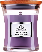 Fragrances, Perfumes, Cosmetics Scented Candle in Glass - Woodwick Hourglass Candle Amethyst & Amber