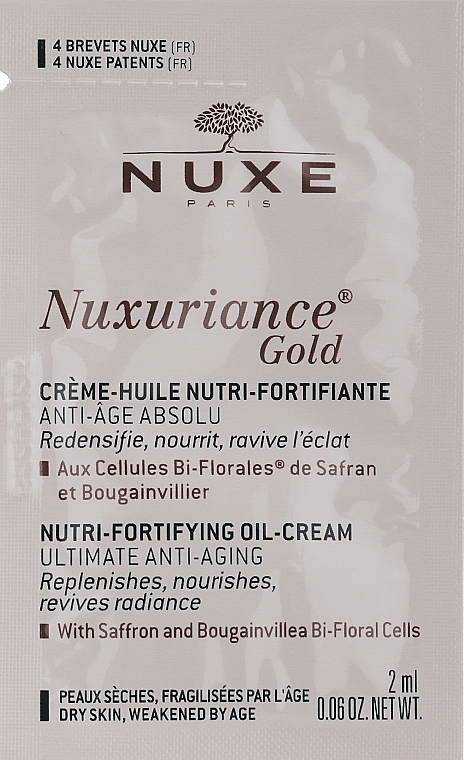 Nourishing Fortifying Oil Cream for Dry Skin - Nuxe Nuxuriance Gold Nutri-Fortifying Oil-Cream (sample) — photo N1