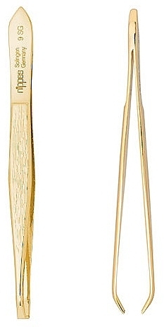 Curved Tweezers, Golden, 9 cm - Nippes Solingen Tweezer 9SG — photo N1