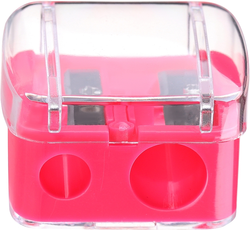 Double Color Pencil Sharpener with Lid, crimson - Top Choice — photo N1