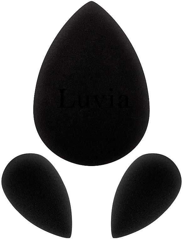 Makeup Sponge Set, 3 pcs, black - Luvia Cosmetics Classic Make-up Sponge Kit — photo N1