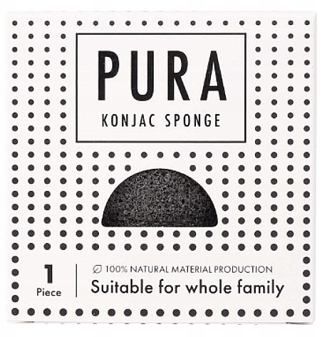 Konjac Sponge, black - Sister Young PURA Konjac Sponge Black — photo N1