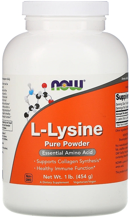 L-Lysine Pure Powder - Now Foods L-Lysine Pure Powder — photo N1