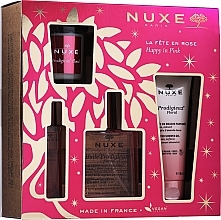 Fragrances, Perfumes, Cosmetics Set - Nuxe Happy In Pink (oil/100ml +Candle/70g + edp/15ml+ Shower Gel/100ml)