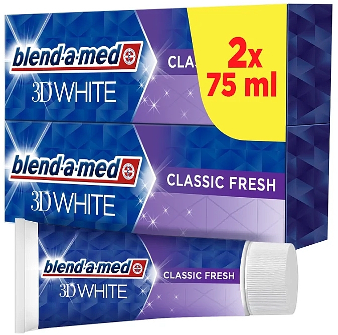 Set - Blend-A-Med 3D White Classic Fresh (toothpaste/2*75ml) — photo N1