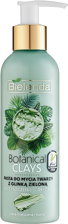 Green Clay Face Paste - Bielenda Botanical Clays Vegan Face Wash Paste Green Clay — photo N1