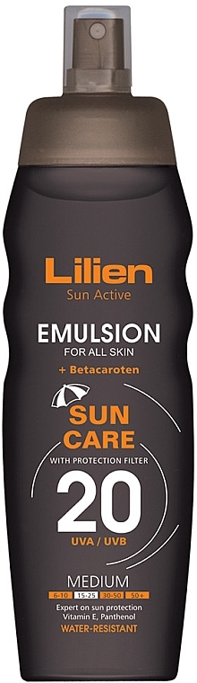 Sunscreen Body Emulsion - Lilien Sun Active Emulsion SPF 20 — photo N1