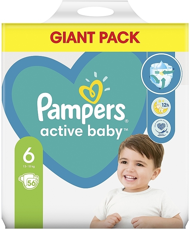 Diapers 'Active Baby' 6 (13-18 kg), 56 pcs - Pampers — photo N3