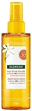 Dry Sunscreen Oil SPF30 - Klorane Polysianes Solaire Dry Oil Tamanu and Monoi — photo N1