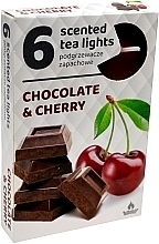 Tealights 'Chocolate Cherry', 6 pcs. - Admit Scented Tea Light Chocolate Cherry — photo N1