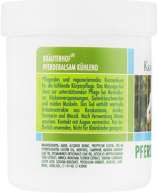 Cooling Body Gel with Horse Chestnut Extract "Horse Balm" - Krauterhof — photo N2