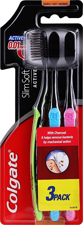 Toothbrush Set "Silk Bristles with Charcoal" - Colgate Toothbrush — photo N1