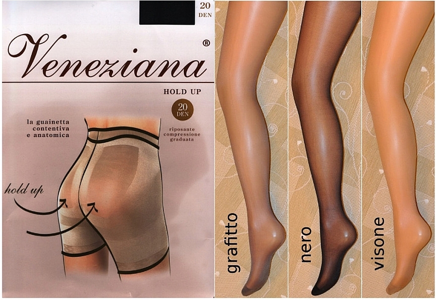 Tights "Hold Up", 20 Den, nero - Veneziana — photo N7