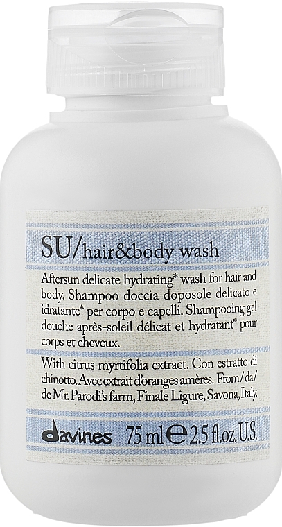 Replenishing After Sun Hair & Body Shampoo - Davines SU Replenishing Hair And Body After Sun Wash — photo N1