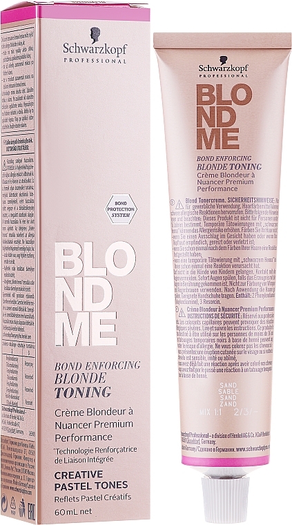 Blonde Toning Hair Cream - Schwarzkopf Professional BlondMe Pastel Tones Blonde Toning — photo N4
