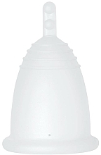 Menstrual Cup with Long Stem, S-size, transparent - MeLuna Sport Menstrual Cup Stem — photo N1