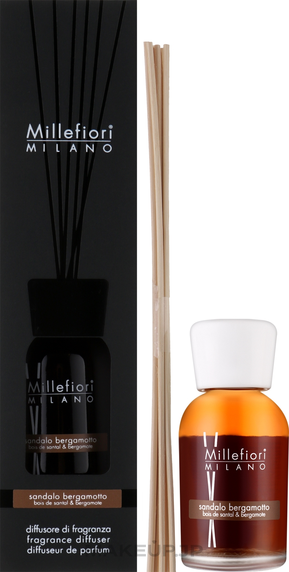 Sandal & Bergamot Reed Diffuser - Millefiori Milano Natural Diffuser Sandalo Bergamotto  — photo 100 ml