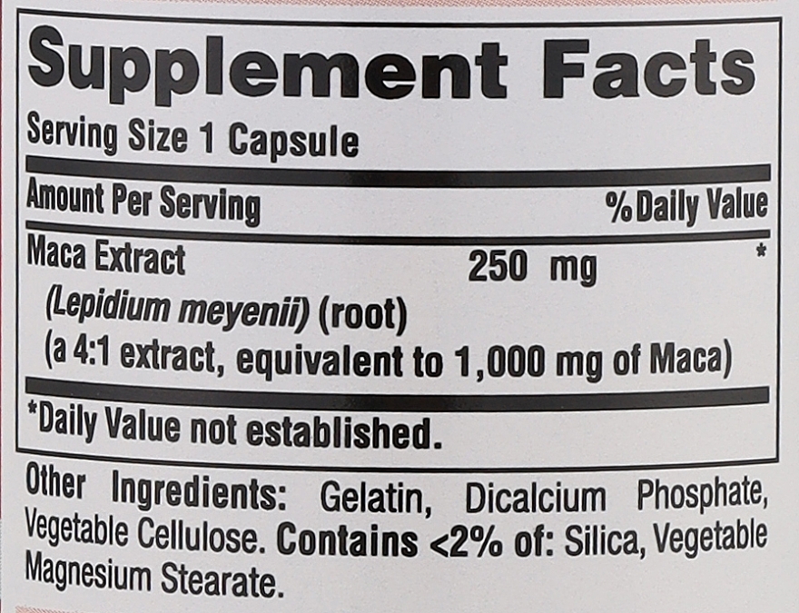 Supplement for Men 'Maka', 1000 mg - Puritan's Pride Maca Extract 1000mg Capsules — photo N3