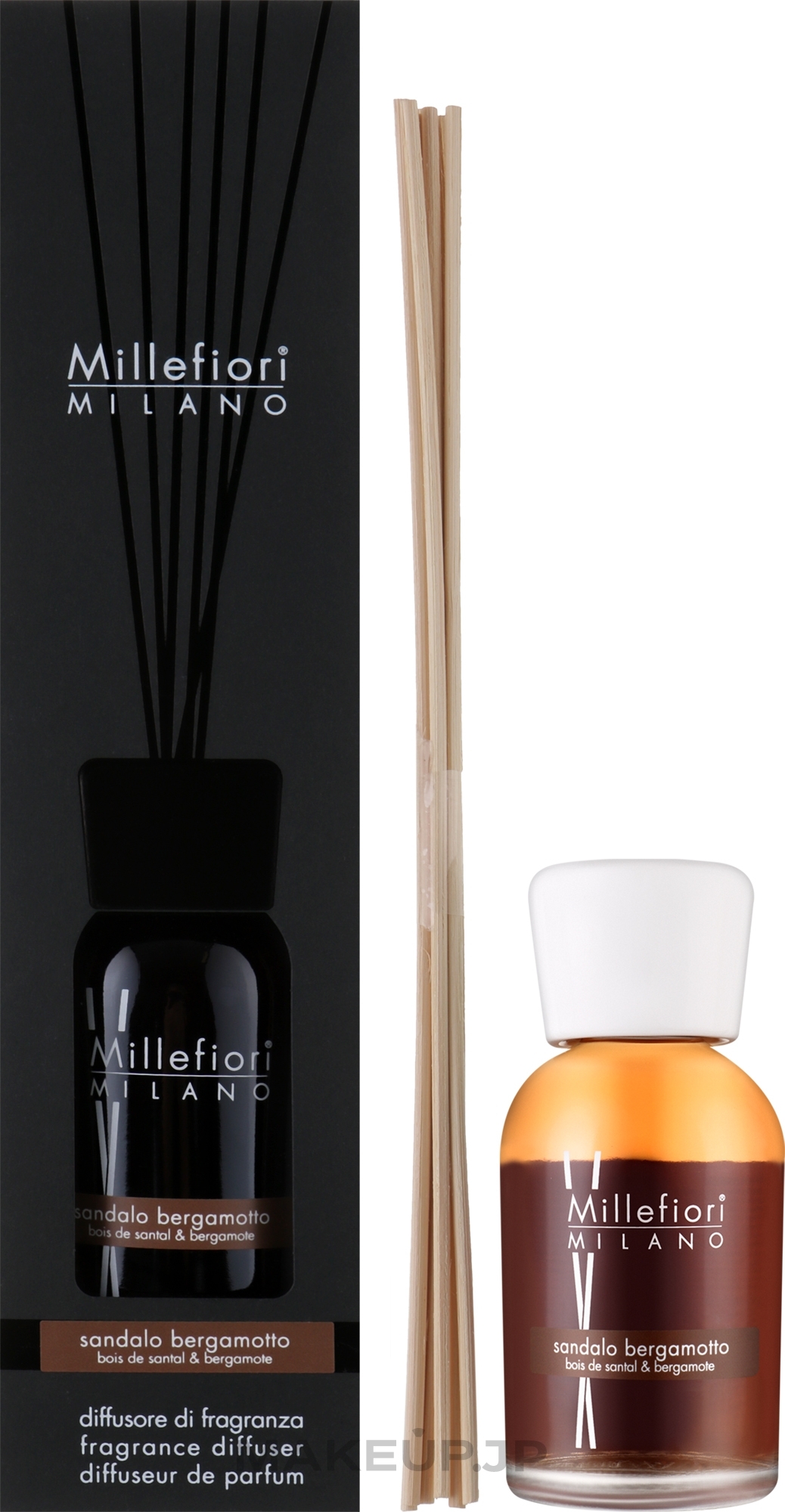 Sandal & Bergamot Reed Diffuser - Millefiori Milano Natural Diffuser Sandalo Bergamotto  — photo 250 ml