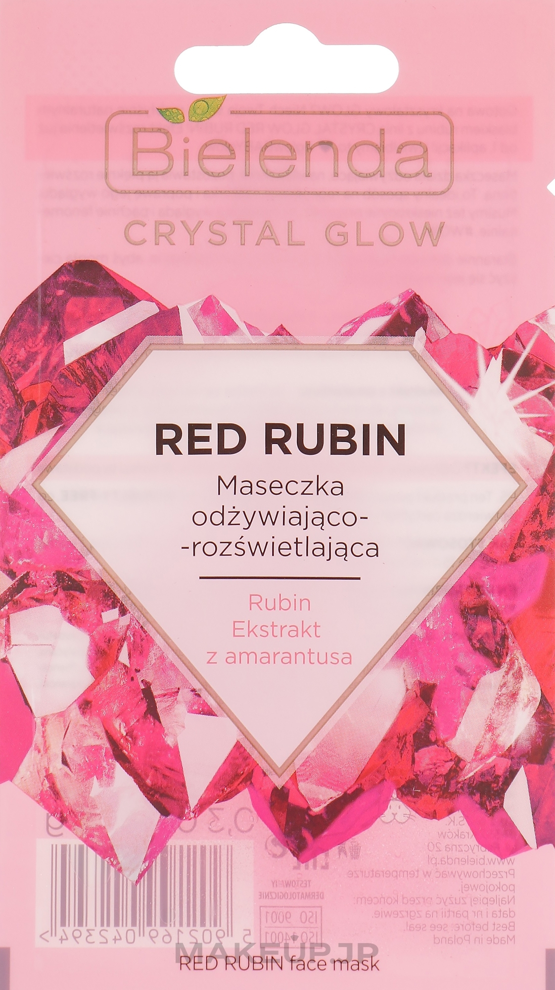 Nourishing & Brightening Face Mask - Bielenda Crystal Glow Red Rubin — photo 8 g