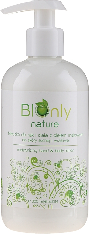 Moisturising Hand & Body Lotion with Poppy Seed Oil - BIOnly Nature Moisturizing Hand & Body Lotion — photo N1