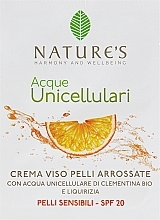 GIFT! Face Cream for Sensitive Skin - Nature's Acque Unicellulari Cream SPF 20 (sample) — photo N1