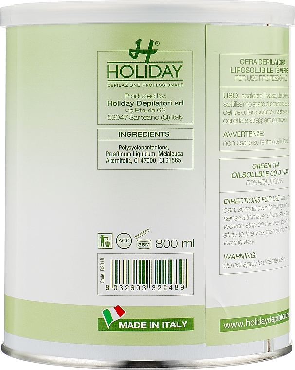 Warm Depilatory Wax with Green Tea Extract - Holiday Depilatory Wax Green Tea — photo N4