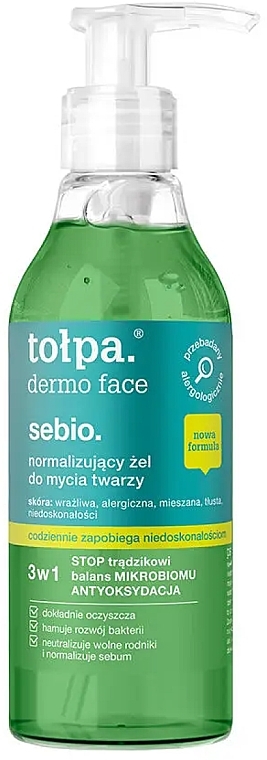 Cleansing Face Gel - Tolpa Dermo Sebio Face Gel — photo N2