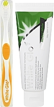 Set with White-Yellow Toothbrush - White Glo Herbal White Set (t/paste/100ml + t/brush/1pc + dental/flosser) — photo N1