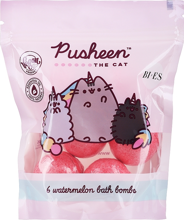 Bath Bomb - Bi-es Pusheen The Cat Watermelon 6 Bath Bombs — photo N1