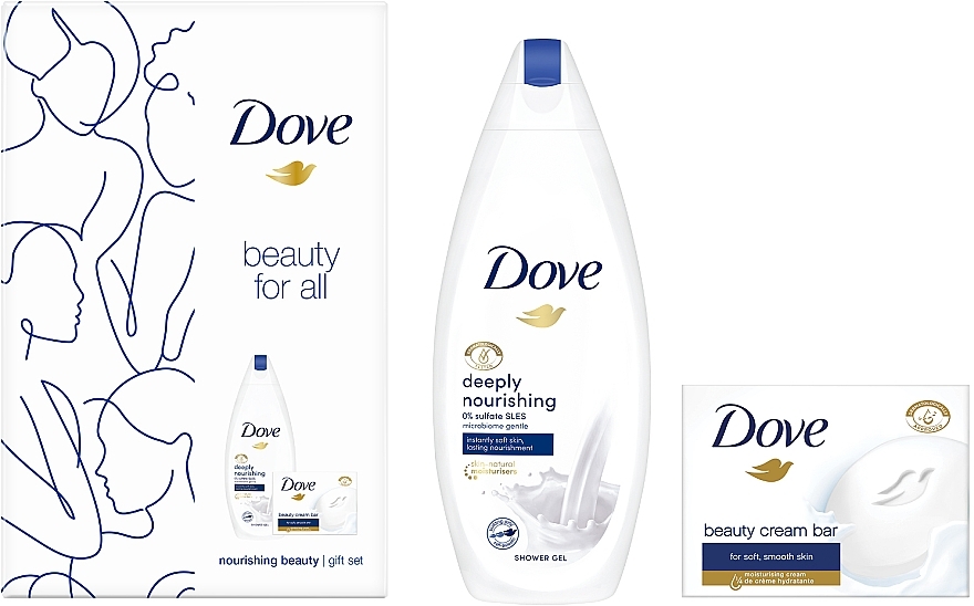 Set - Dove Nourishing Beauty Gift Set (sh/gel/250ml + soap/100g) — photo N3