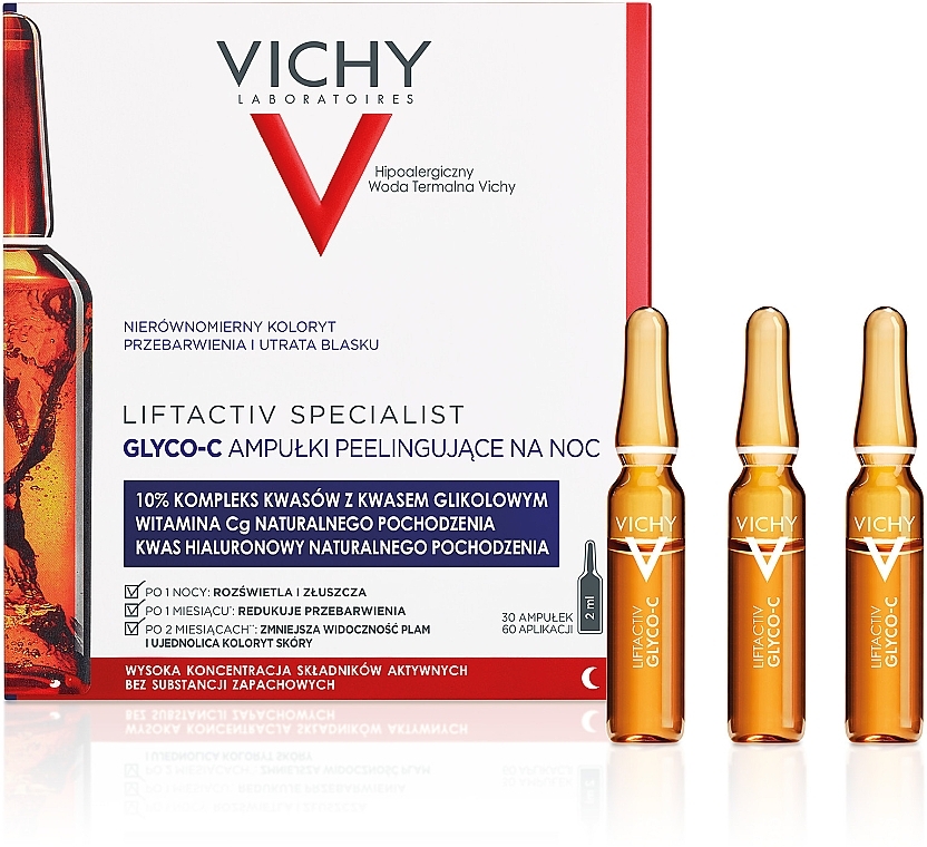 Ampoule Night Peeling Concentrate for Face - Vichy LiftActiv Specialist Glyco-C — photo N38