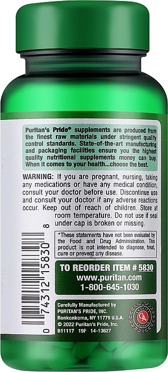 Supplement 'Magnesium', 250 mg - Puritan's Pride Magnesium 250 mg — photo N2