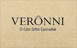 Professional Glitter Eyeshadow Palette, 15 shades - Veronni — photo N14