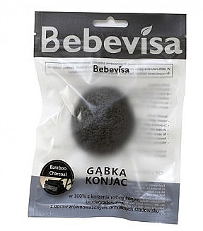 Cleansing Sponge "Bamboo Charcoal" - Bebevisa Konjac Sponge — photo N1