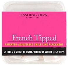 Fragrances, Perfumes, Cosmetics Natural Short Tips 'French' - Dashing Diva French Tipped Short Natural 50 Tips (Size 7)