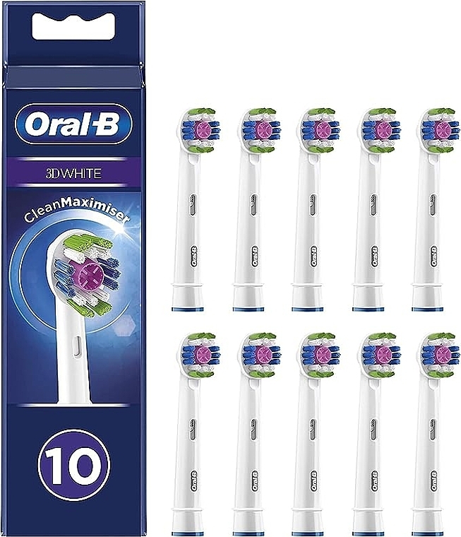 Electric Toothbrush Replaceable Head, 10 pcs - Oral-B 3D White Refill Heads — photo N1