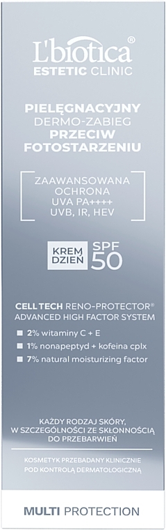 Protection & Care Day Cream - L'biotica Estetic Clinic Multi Protection SPF 50 — photo N3