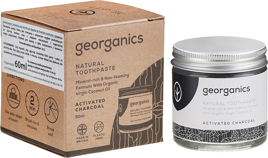 Natural Toothpaste - Georganics Activated Charcoal Natural Toothpaste — photo N1