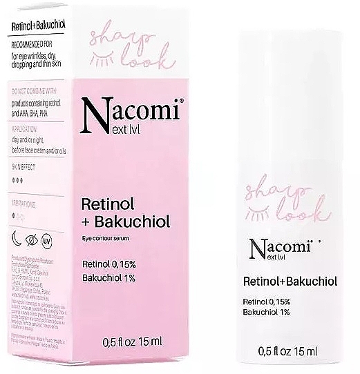 Retinol & Bakuchiol Eye Serum - Nacomi Next Level Retinol + Bakuchiol Eye Contour Serum — photo N1