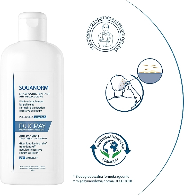 Anti Oily Dandruff Shampoo - Ducray Squanorm Kertiol Shampoo — photo N6