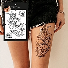 Temporary Tattoo "Dual Peony" - Tattooshka — photo N4