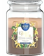 Fragrances, Perfumes, Cosmetics Scented Three-Layer Candle in Jar 'Wild Vanilla' - Bispol Aura Scented Candle Wild Vanilla