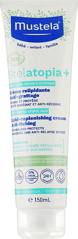 Organic Lipid Repairing Anti-Itching Cream - Mustela Stelatopia+ Organic Lipid-Replenishing Anti-Itching Cream — photo N1